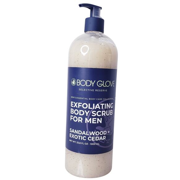 NEW BODY GLOVE Exfoliating Body Scrub for Men Sandlewood Exotic Cedar 33.8 fl oz - Picture 1 of 3